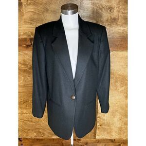 Women's Dark‎ Green 100% Wool Size 10 Blazer